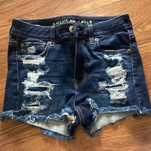 American eagle outfitters like new jean shorts size 2 high wasted dark wash